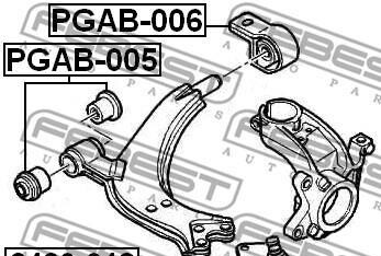Фото 2 - Сайлентблок важеля FEBEST PGAB-005 (PGAB005)