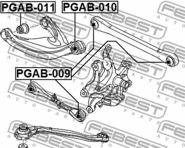 Фото 2 - Сайлентблок важеля FEBEST PGAB-011 (PGAB011)