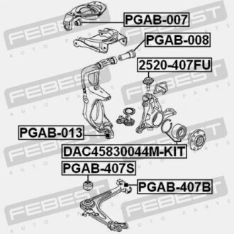 Фото 2 - Сайлентблок рычага FEBEST PGAB013