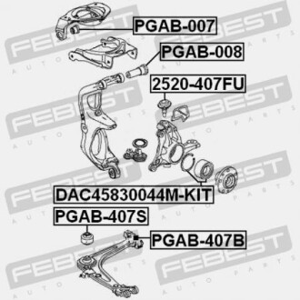 Фото 2 - Сайлентблок важеля FEBEST PGAB407B