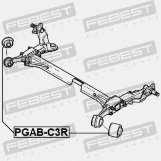 Фото 2 - Сайлентблок підрамника FEBEST PGABC3R