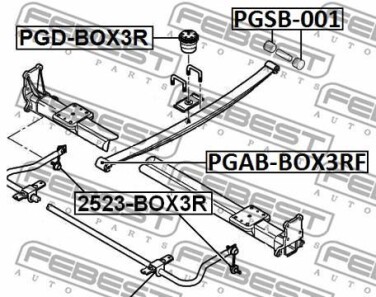Фото 2 - Втулка стабілізатора FEBEST PGSB-BOX3RKIT