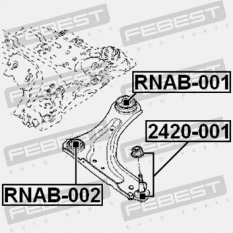Фото 2 - Сайлентблок важеля FEBEST RNAB-002 (RNAB002)