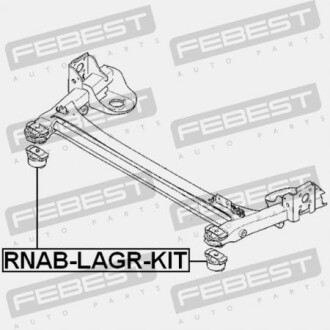 Фото 2 - Сайлентблок підрамника FEBEST RNABLAGRKIT