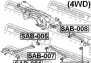 САЙЛЕНБЛОК ЗАДНЕГО ПОПЕРЕЧНОГО РЫЧАГА (SUBARU IMPREZA G11 2000-2007) - (20251AA021, 20251AA061, 20251AA020) FEBEST SAB-008 (фото 2)