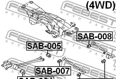 Фото 2 - Сайлентблок важеля FEBEST SAB-008 (SAB008)