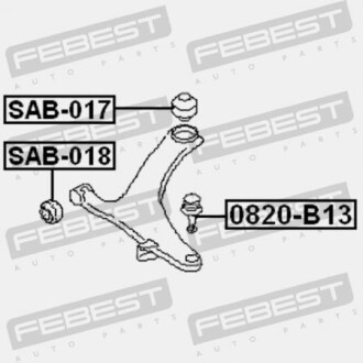 Фото 2 - Сайлентблок рычага FEBEST SAB-017 (SAB017)