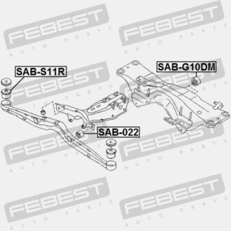 Фото 2 - Сайлентблок підрамника FEBEST SAB-022 (SAB022)