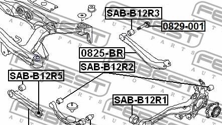 Фото 2 - Сайлентблок важеля FEBEST SAB-B12R1 (SABB12R1)