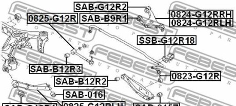 Фото 2 - Сайлентблок рычага FEBEST SAB-G12R1 (SABG12R1)
