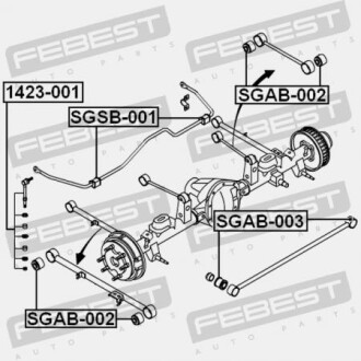 Фото 2 - Сайлентблок важеля FEBEST SGAB002