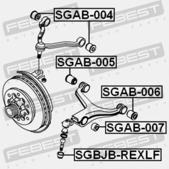 Фото 2 - Сайлентблок важеля FEBEST SGAB-004 (SGAB004)