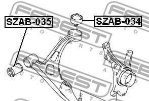 Фото 2 - Сайлентблок рычага FEBEST SZAB-035 (SZAB035)