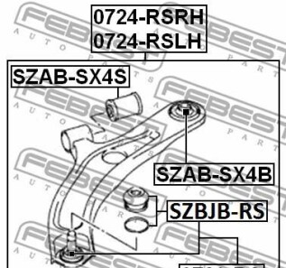 Фото 2 - Сайлентблок важеля FEBEST SZAB-SX4B (SZABSX4B)