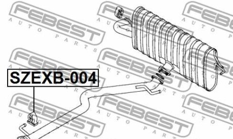 Фото 2 - Кріплення вихлопної системи FEBEST SZEXB004