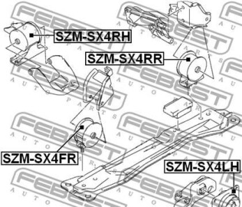 Фото 2 - Подушка двигателя FEBEST SZMS-X4RH (SZMSX4RH)