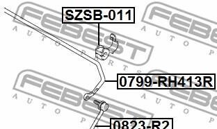 Фото 2 - Втулка стабілізатора FEBEST SZSB-011 (SZSB011)