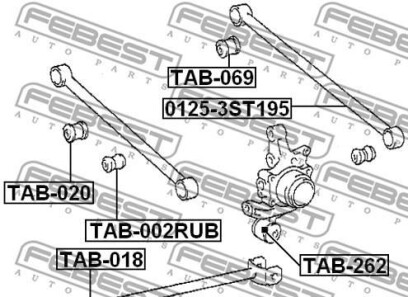 Фото 2 - Сайлентблок важеля FEBEST TAB0-02RUB (TAB002RUB)
