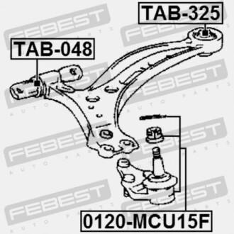 Фото 2 - Сайлентблок важеля FEBEST TAB048