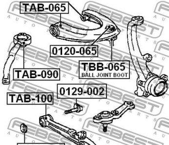 Фото 2 - Сайлентблок рычага FEBEST TAB0-65 (TAB065)