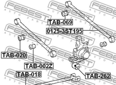 Фото 2 - Сайлентблок рычага FEBEST TAB0-69 (TAB069)