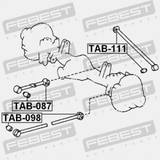 Фото 2 - Сайлентблок важеля FEBEST TAB098