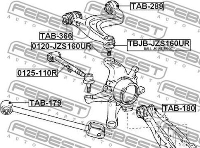 Фото 2 - Сайлентблок рычага FEBEST TAB-180