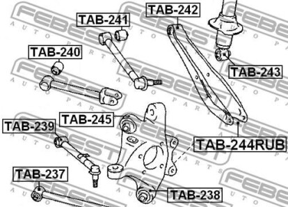 Фото 2 - Сайлентблок важеля FEBEST TAB2-44RUB (TAB244RUB)