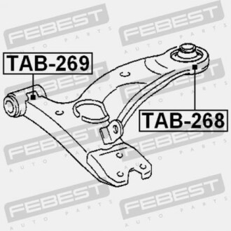Фото 2 - Сайлентблок важеля FEBEST TAB-268