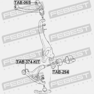Фото 2 - Сайлентблок важеля FEBEST TAB374KIT