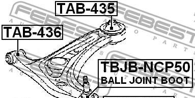 Фото 2 - Сайлентблок важеля FEBEST TAB-436