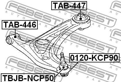 Фото 2 - Сайлентблок рычага FEBEST TAB446