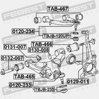Фото 2 - Сайлентблок важеля FEBEST TAB-466 (TAB466)
