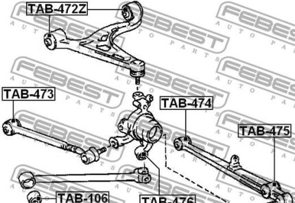 Фото 2 - Сайлентблок важеля FEBEST TAB-475