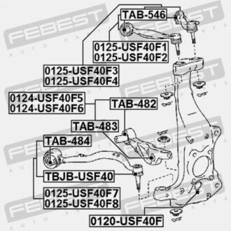 Фото 2 - Сайлентблок важеля FEBEST TAB-484 (TAB484)