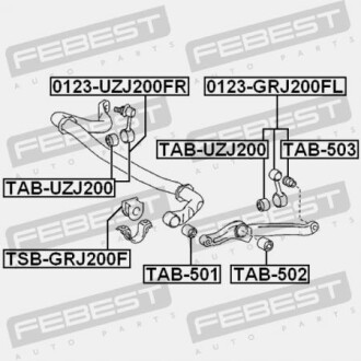 Фото 2 - Сайлентблок важеля FEBEST TAB-502 (TAB502)