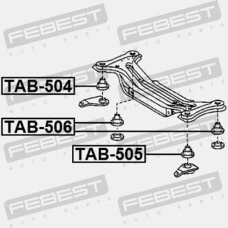 Фото 2 - Сайлентблок подрамника FEBEST TAB-506 (TAB506)