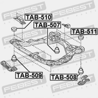 Фото 2 - Сайлентблок підрамника FEBEST TAB-509 (TAB509)