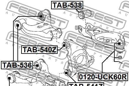 Фото 2 - Сайлентблок важеля FEBEST TAB5-38 (TAB538)