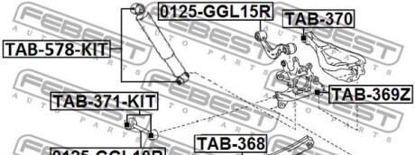 Фото 2 - Сайлентблок амортизатора FEBEST TAB578KIT