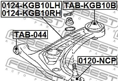 Фото 2 - Сайлентблок важеля FEBEST TABKGB10B