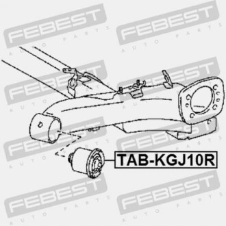 Фото 2 - Сайлентблок підрамника FEBEST TAB-KGJ10R (TABKGJ10R)