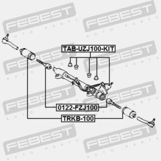 Фото 2 - Сайлентблок рулевой рейки FEBEST TAB-UZJ100-KIT (TABUZJ100KIT)