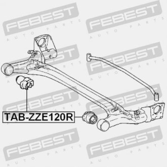 Фото 2 - Сайлентблок підрамника FEBEST TAB-ZZE120R (TABZZE120R)