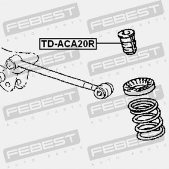 Фото 2 - Стійка амортизатору (амортизатор) FEBEST TD-ACA20R (TDACA20R)