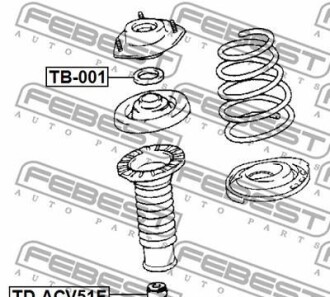 Фото 2 - Стійка амортизатору (амортизатор) FEBEST TDAC-V51F (TDACV51F)