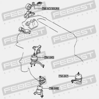 Фото 2 - Подушка двигателя FEBEST TM-046 (TM046)