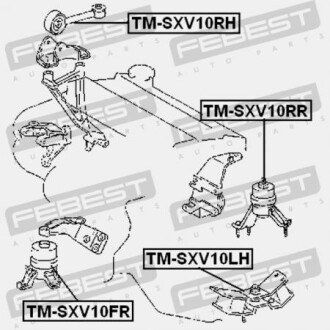 Фото 2 - Подушка двигателя FEBEST TM-SXV10RR (TMSXV10RR)