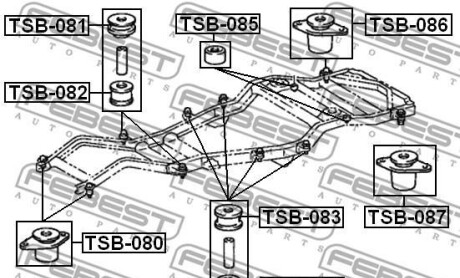 Фото 2 - Сайлентблок подрамника FEBEST TSB-084