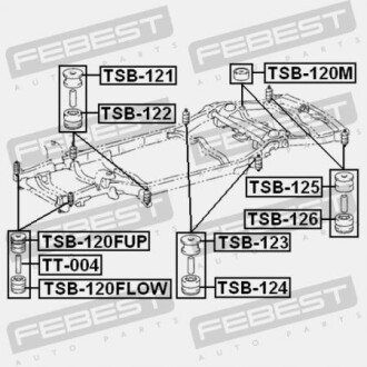 Фото 2 - Сайлентблок підрамника FEBEST TSB-121 (TSB121)